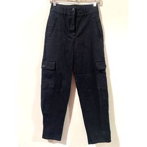 Aritzia Wilfred Free High Waist Modern Cargo Pants Black Twill Utility Size 0